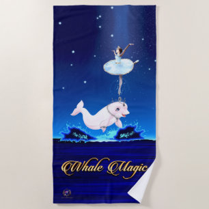 Toalla de playa Princesa de ballenas "Ballet celes