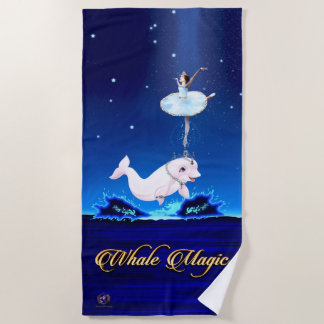 Toalla de playa Princesa de ballenas "Ballet celes