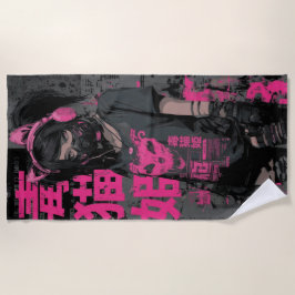 Toalla De Playa Princesa Gato Tóxico Chica Arte Callejero