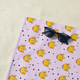 Toalla De Playa Princesa Kitty cat en morado