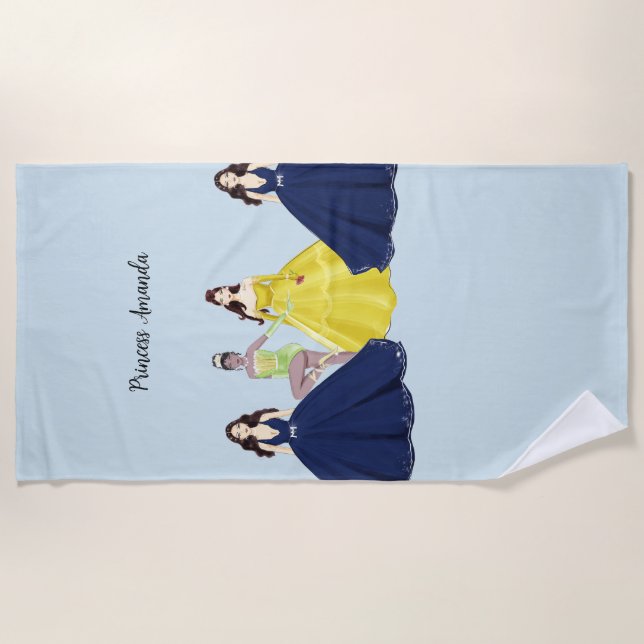 Toalla De Playa Princesa personalizada (Anverso)
