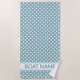 Toalla De Playa Profundo Patrón Geométrico Acuático. Nombre del ba