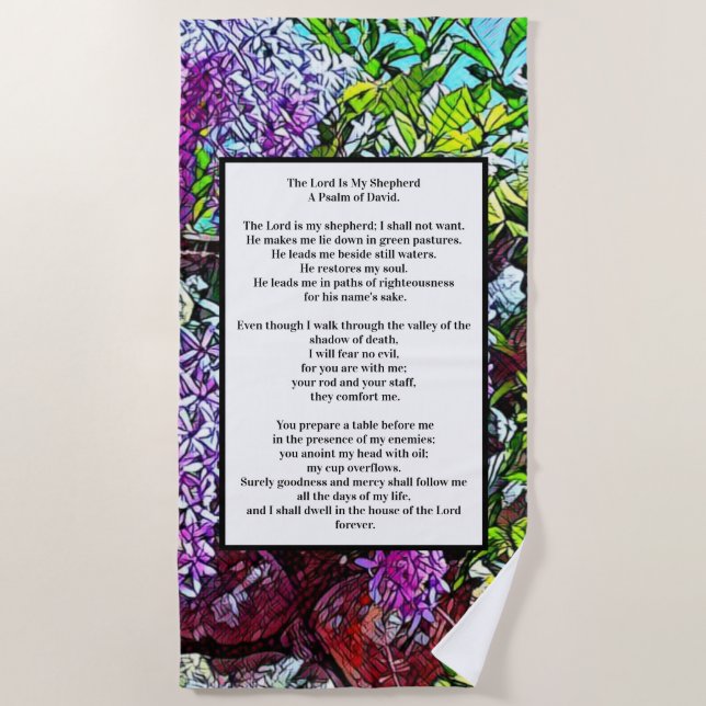 Toalla De Playa Psalm 23 biblical quote (Anverso)