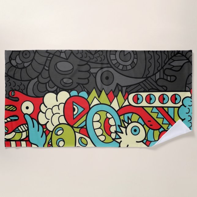 Toalla De Playa Psychedelic Patterns (Anverso)