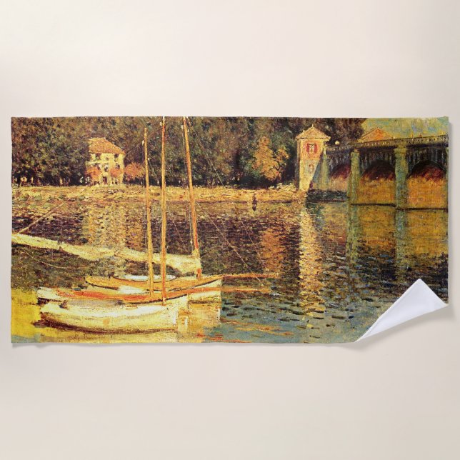 Toalla De Playa Puente de Argenteuil Claude Monet (Anverso)