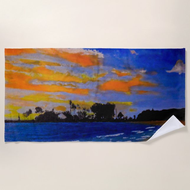 Toalla De Playa Puerto de Sunset (Anverso)