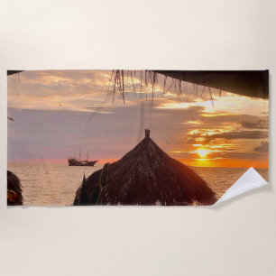 Toalla De Playa Puerto Vallarta Palapa Sunset