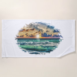 Toalla De Playa Puesta de sol del océano