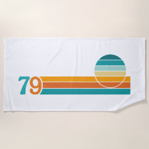Toalla De Playa Puesta de sol retro 79