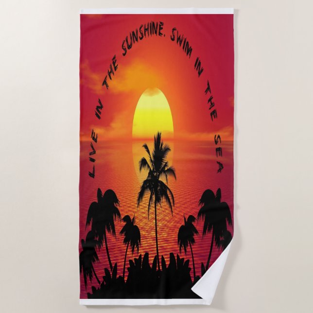 Toalla De Playa Puestas de sol en la playa rústica (Anverso)