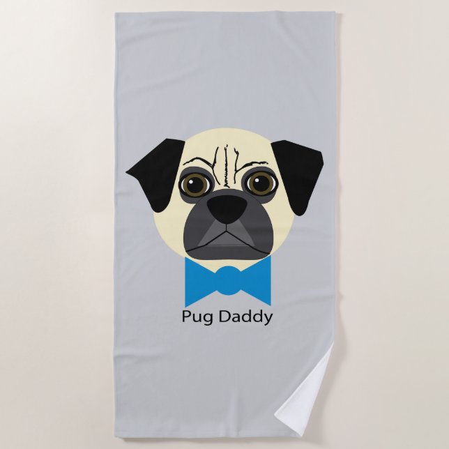 Toalla De Playa Pug Daddy (Anverso)