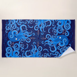 Toalla De Playa Pulpo azul