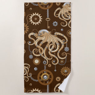 Toalla De Playa Pulpo Steampunk Retro Fantasía Mecánica