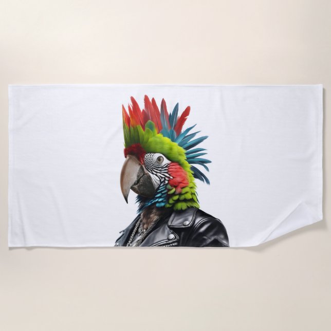 Toalla De Playa Punk Parrot (Anverso)