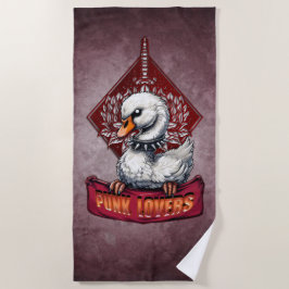 Toalla De Playa Punk Swan: El rebelde de plumas.