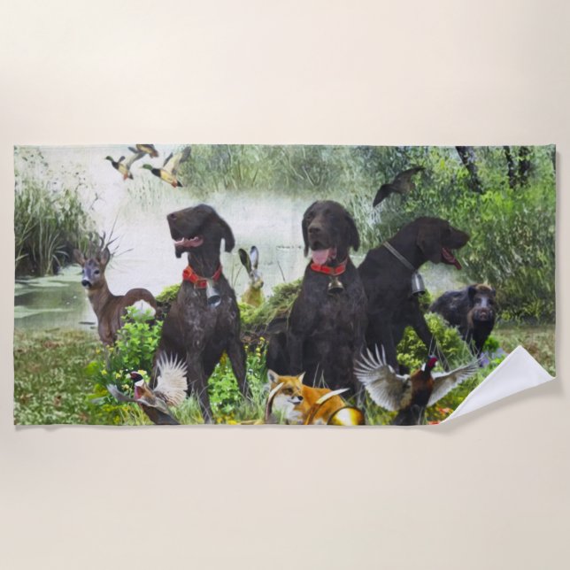 Toalla De Playa Punteros de corto alcance alemanes (Anverso)