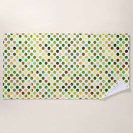 Toalla De Playa Puntos amarillo y verde