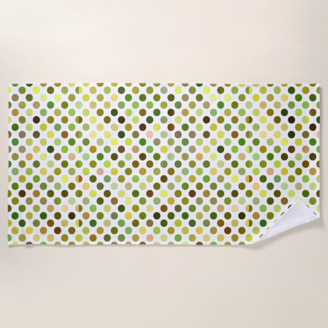 Toalla De Playa Puntos amarillo y verde (Anverso)