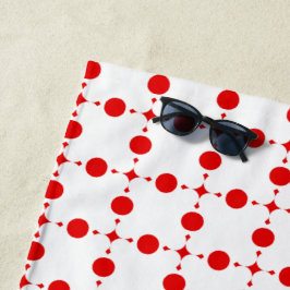 Toalla De Playa Puntos de Polka Rojo, Patrón de Punto de Polka, Pu