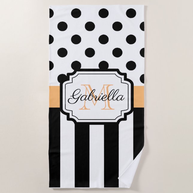 Toalla De Playa Puntos y franjas (Anverso)