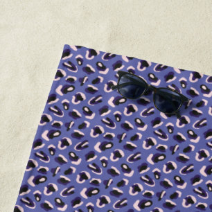 Toalla De Playa Purple Abstract Animal Print