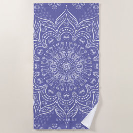 Toalla De Playa Purple Boho Mandala Elegant Modern Personalizado