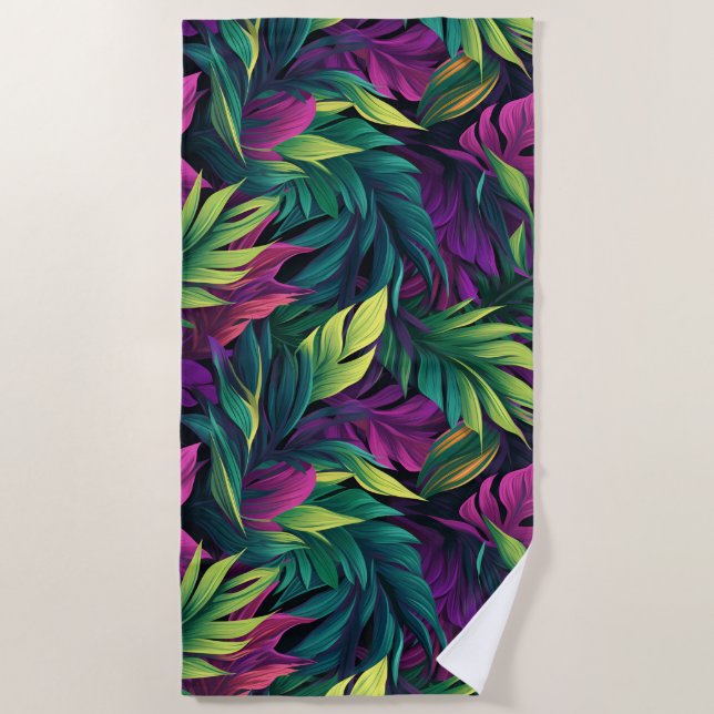 Toalla De Playa Purple & Emerald Jungle Beach Towel (Anverso)