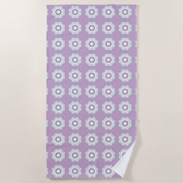 Toalla De Playa Purple geometric floral patterned
