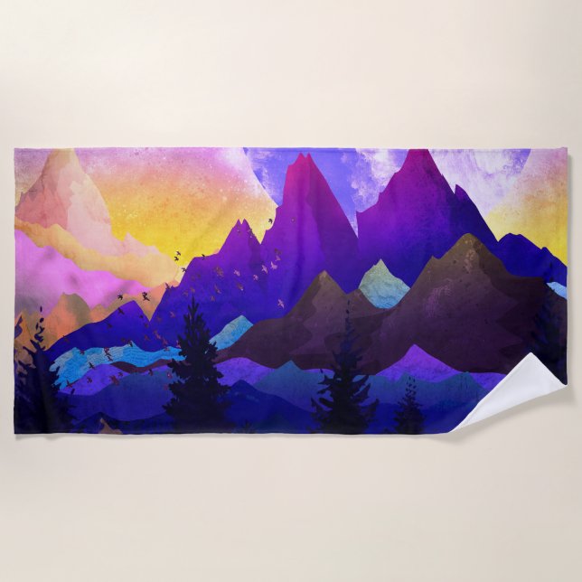 Toalla De Playa Purple mountains (Anverso)