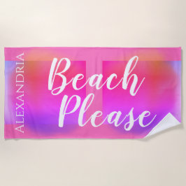 Toalla De Playa Púrpura Naranja Hot Pink personalizado