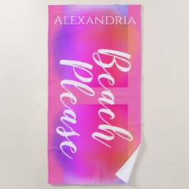 Toalla De Playa Púrpura Naranja Hot Pink personalizado