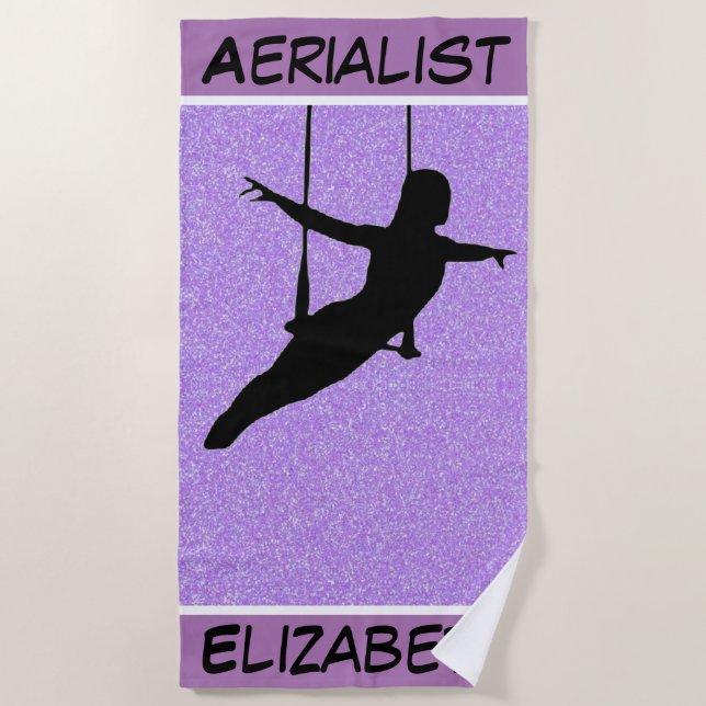 Toalla De Playa Purpurina Aerialist Purple (Anverso)