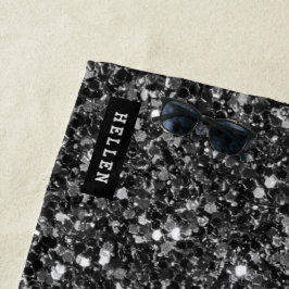 Toalla De Playa Purpurina Black Faux