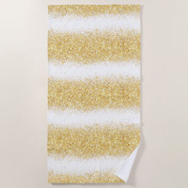 Toalla De Playa Purpurina de oro blanco de lujo