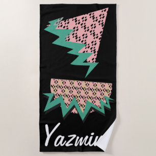 Toalla De Playa Purpurina de verano de rebanada de sandía geométri