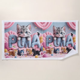 Toalla De Playa PURRMA Cute Kitten Beach Towel
