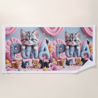 Toalla De Playa PURRMA Cute Kitten Beach Towel