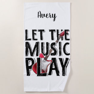 Toalla De Playa Que la música toque guitarra eléctrica