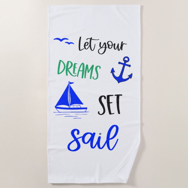 Toalla De Playa Que tus sueños naveguen (Anverso)
