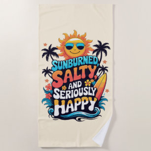 Toalla De Playa Quemado por el Sol Salado y Feliz – Vibraciones Re