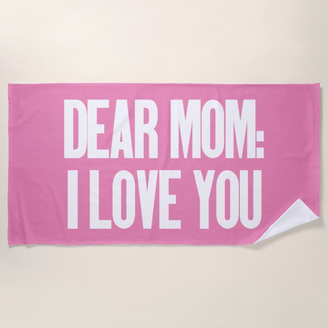 Toalla De Playa Querida Mamá, Te Amo (Anverso)