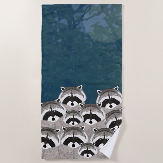 Toalla de playa Raccoons (Anverso)
