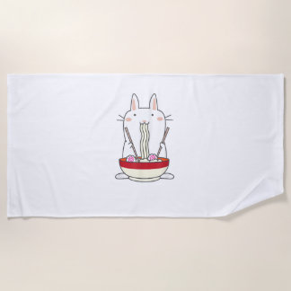 Toalla De Playa Ramen Bunny Japoneses Noodles Kawaii Rabbit Tee Gi