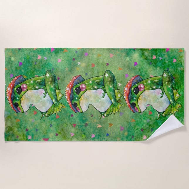 Toalla De Playa Rana llamada Clover (Anverso)