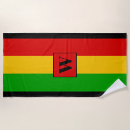 Toalla De Playa Rasta Flag Coloured Striped Monogram Reggae