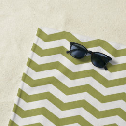 Toalla De Playa Raya geométrica en zig zag verde pastel