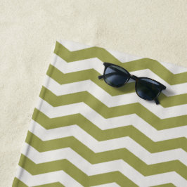 Toalla De Playa Raya geométrica en zig zag verde pastel