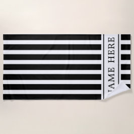 Toalla de playa rayada blanca personalizado con no