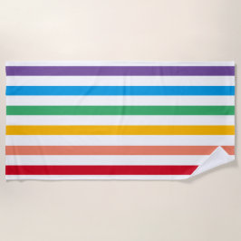 Toalla de playa rayada de caramelo arcoiris
