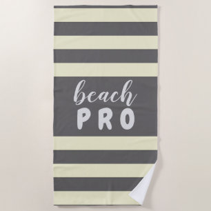 Toalla De Playa Rayas amarillas pastorales con Personalizado Text